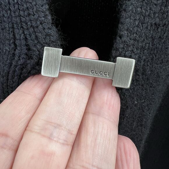 Gucci Black 100% Cashmere Cardigan Sweater Womens Large - Picture 4 of 8